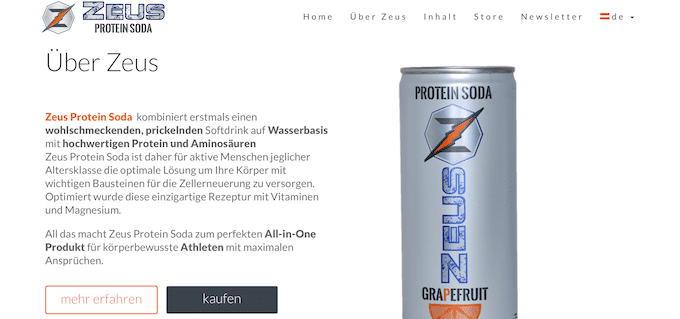 Das Protein Soda von Zeus