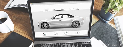 Elektro-Autohaus online mit vielen möglichen Optionen für das Mobile