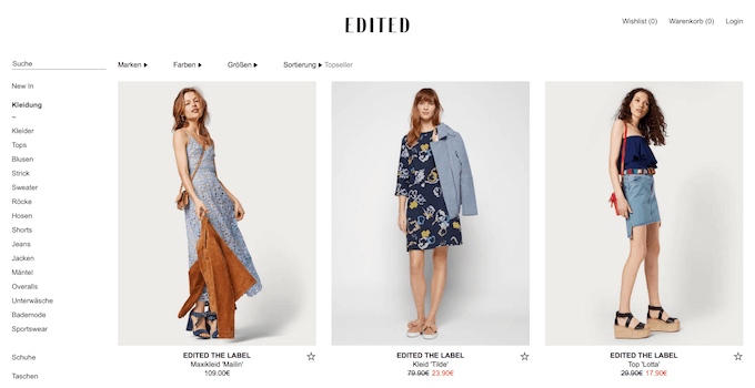 Elegante Frauenmode gibt es bei Edited